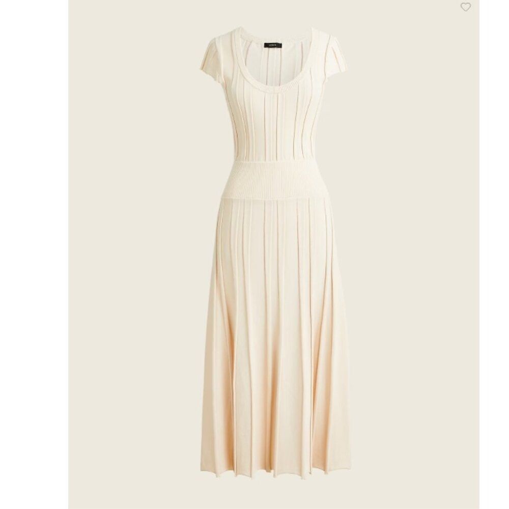 Like New! J. Crew Ribbed Scoopneck Knit Dress Cream in Size L